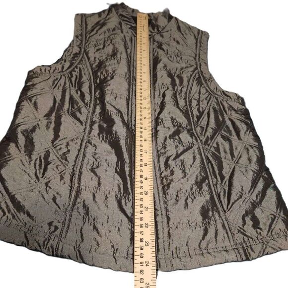Westbound padded vest Women's small Silver gray pockets zipper Fall winter shiny - Picture 6 of 12